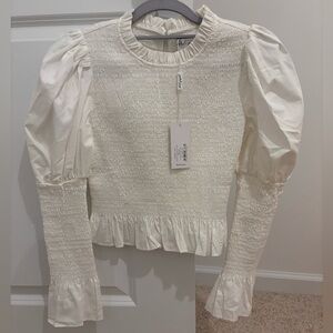 Peplum puff sleeve top